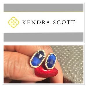 Kendra Scott Cobalt and Gold Earrings
